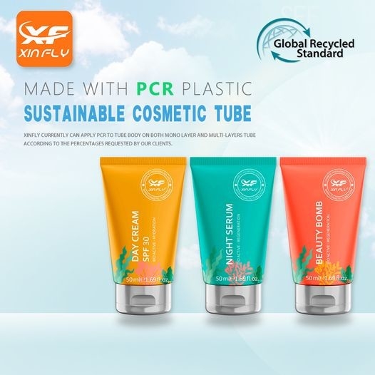 50ml PRC plastic Cosmetic Tube Package for Body Lotion with flip caps for facial cleanser and hand cream tube