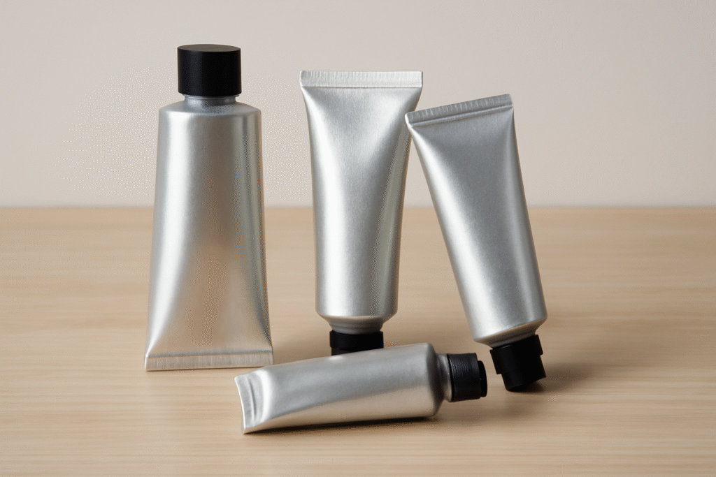 Aluminium collapsible cosmetic tubes