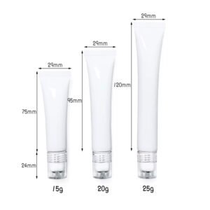 Empty Plastic Eye Cream Roll On Tubes Soft Cosmetic Squeeze Tube with Metal Roller Ball Massage Applicator