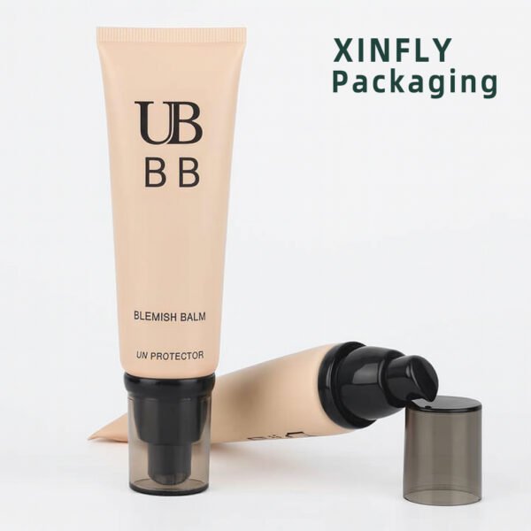 Empty plastic cosmetic airless pump tube in 30ml size for BB cream and foundation packaging