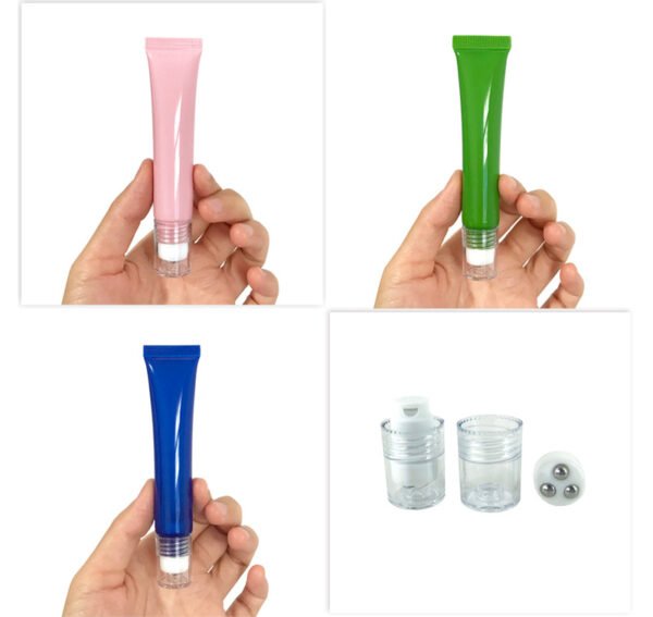 20g 15ml 10ml Eye Cream Cosmetic Roll On Tubes Empty Plastic Soft Tube with Roller Ball for Skincare Lotion Essence