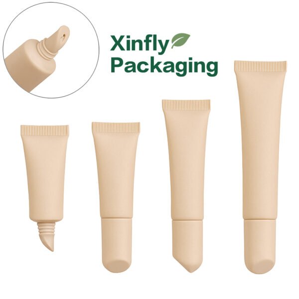 Soft plastic cosmetic tube for lip balm