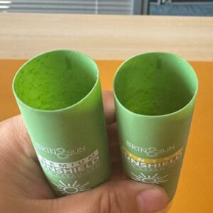 Empty customized 50ml wheat straw plastic sunscreen tube with flip cap by Xinfly Packaging, eco-friendly cosmetic packaging for SPF 50 sun care and skincare products.