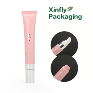 15ml frosted matte cosmetic tube with ceramic massage head and zinc alloy screw cap for eye cream and eyelash serum