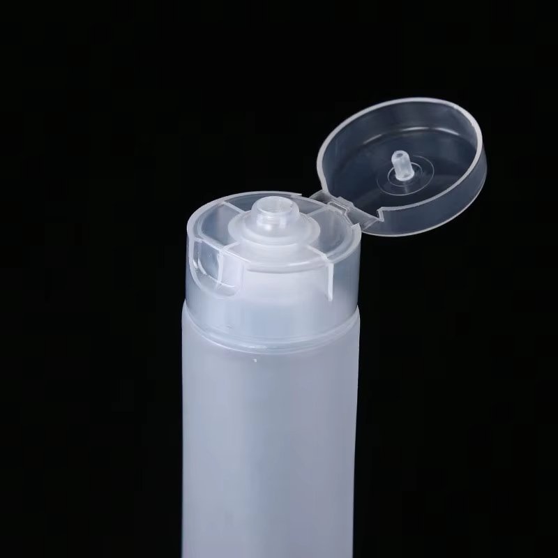 Transparent Cosmetic Squeeze Tubes with flip cap