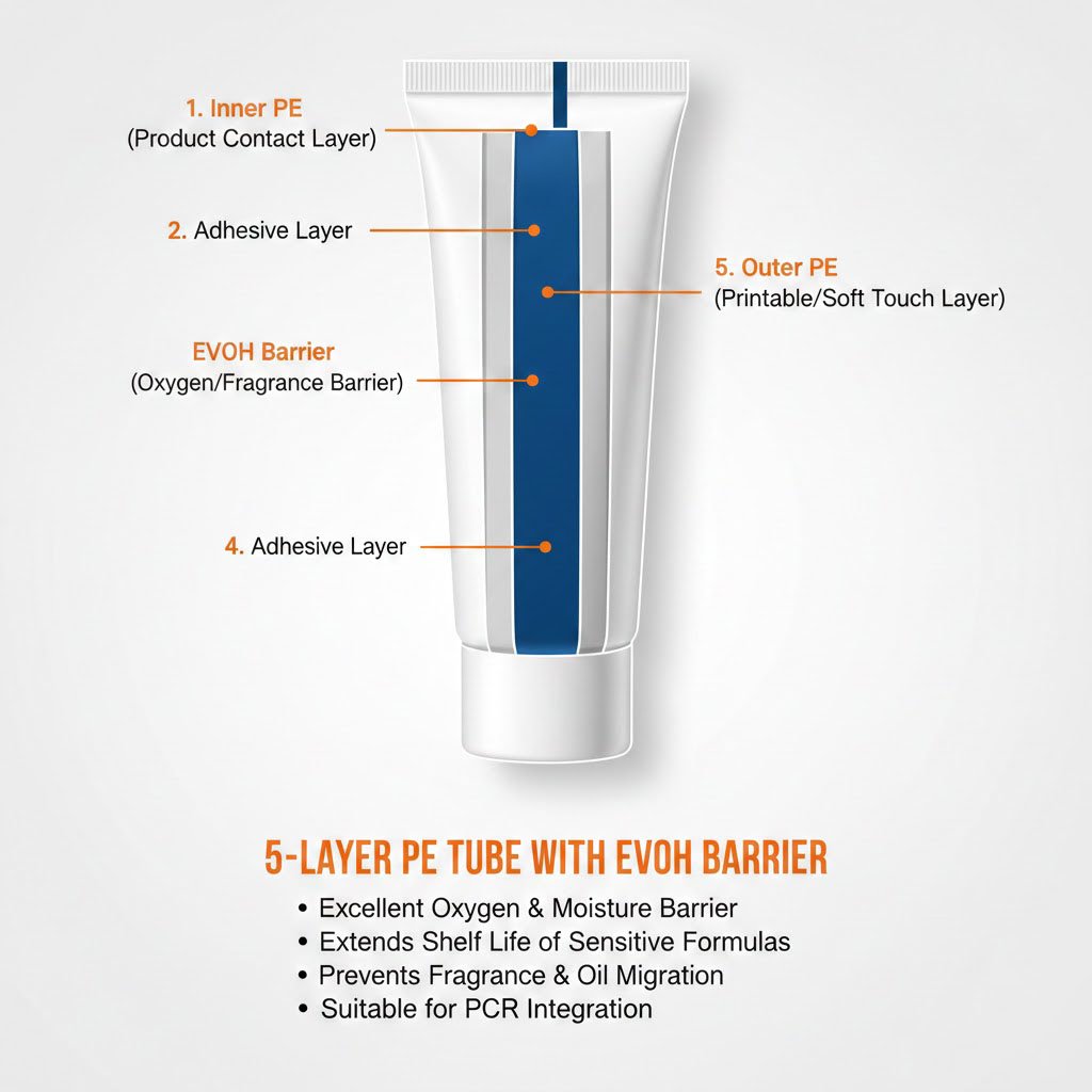 5-layer PE tube with an EVOH